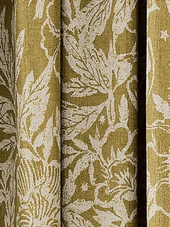 Twilight Ditsy Set of 2 Gold Blackout Pencil Pleat Curtains