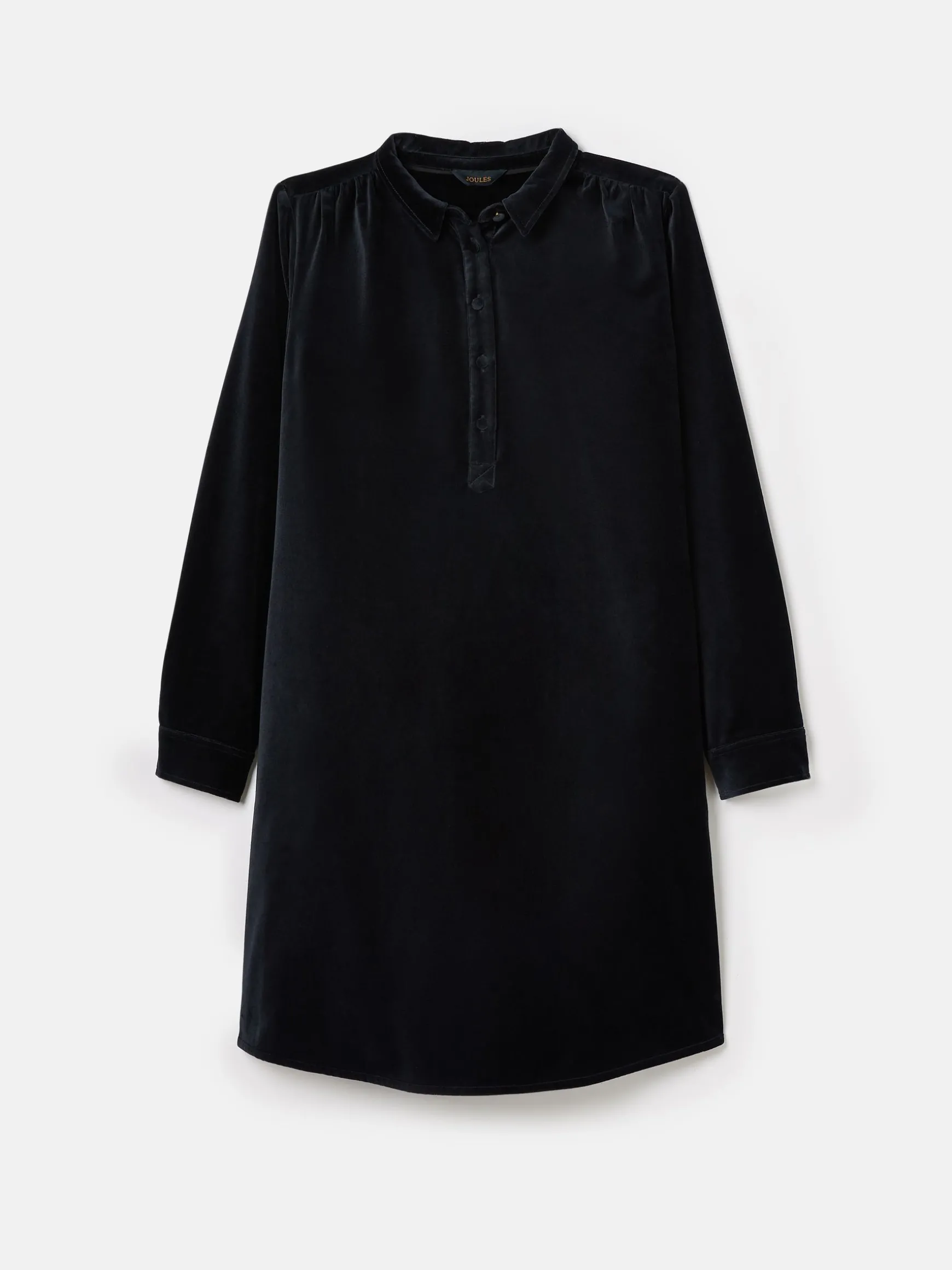 Velvet Marlowe Navy Nehru Collar Shirt Dress