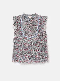 Verity Multi Frill Shoulder Sleeveless Blouse