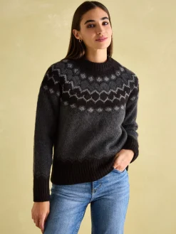Victoria Charcoal Grey Fair Isle Jumper