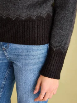 Victoria Charcoal Grey Fair Isle Jumper