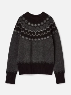 Victoria Charcoal Grey Fair Isle Jumper