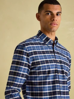 Welford Blue Cotton Check Shirt