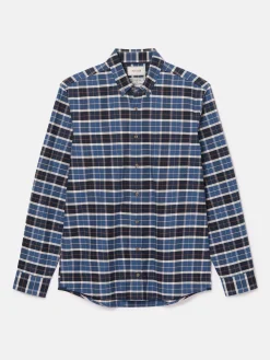 Welford Blue Cotton Check Shirt