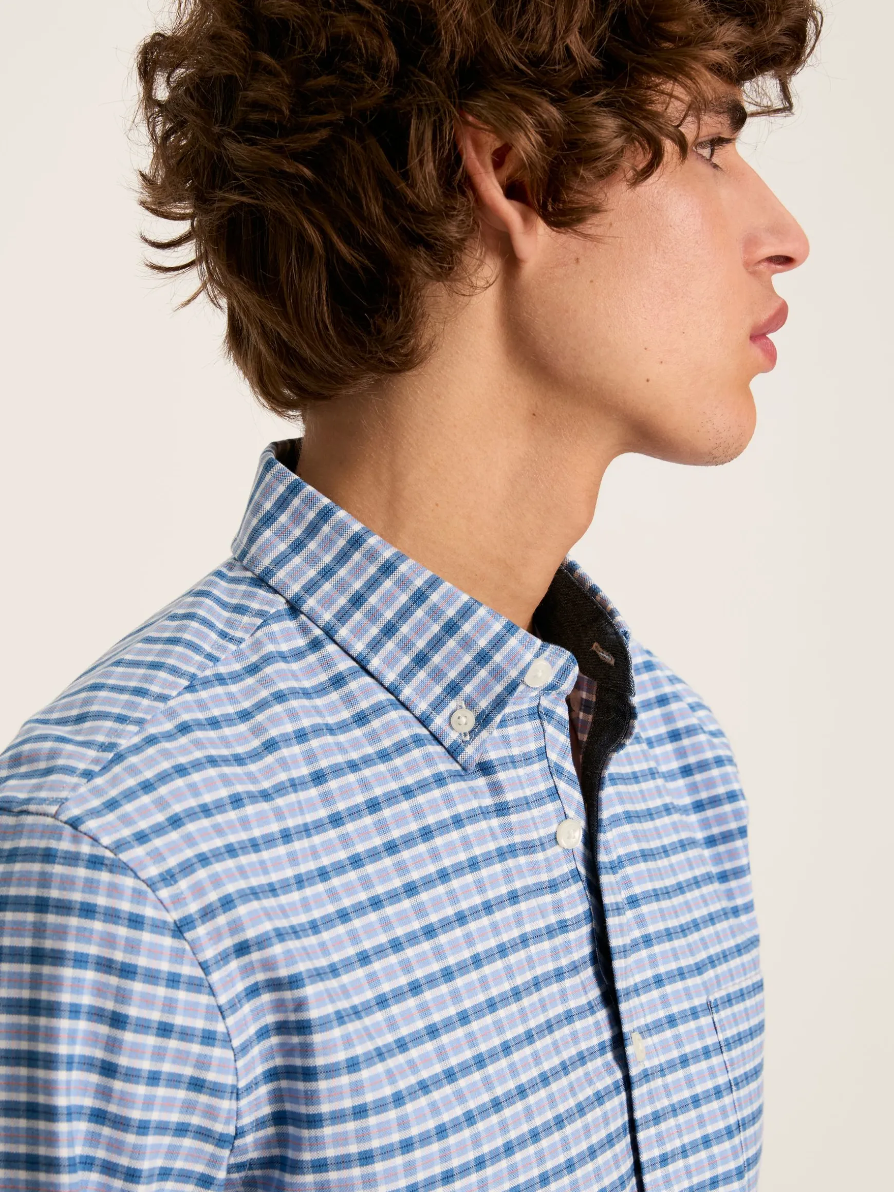Welford Blue Gingham Cotton Check Shirt