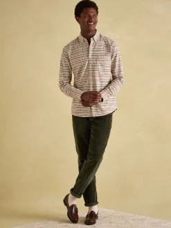 Welford Cream Multi Cotton Check Shirt