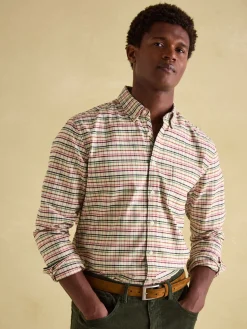 Welford Cream Multi Cotton Check Shirt