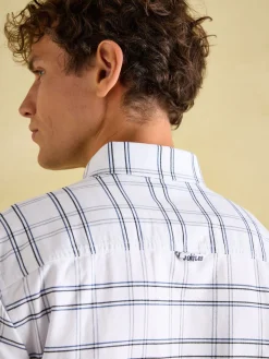 Welford White Cotton Check Shirt