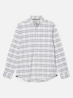Welford White Cotton Check Shirt