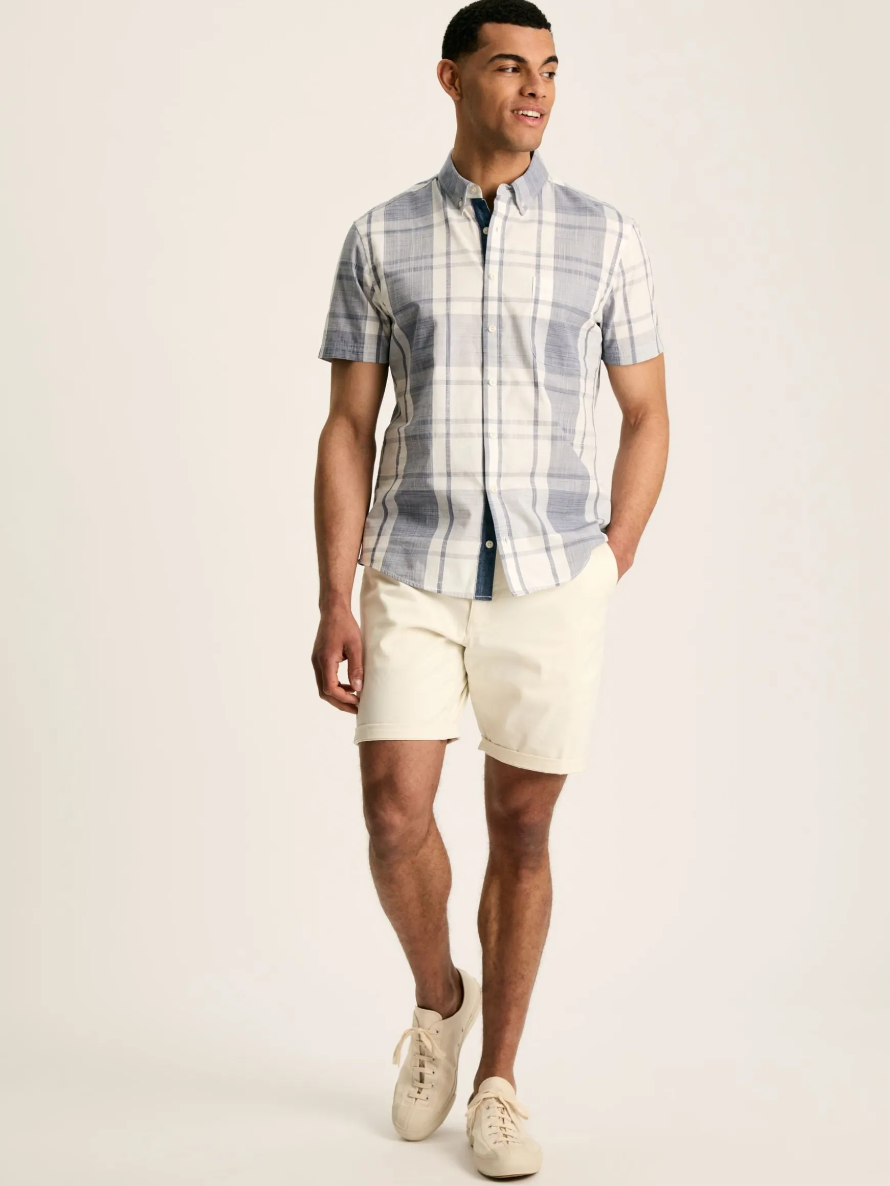 Wilson Blue Checked Classic Fit Short Sleeve Shirt