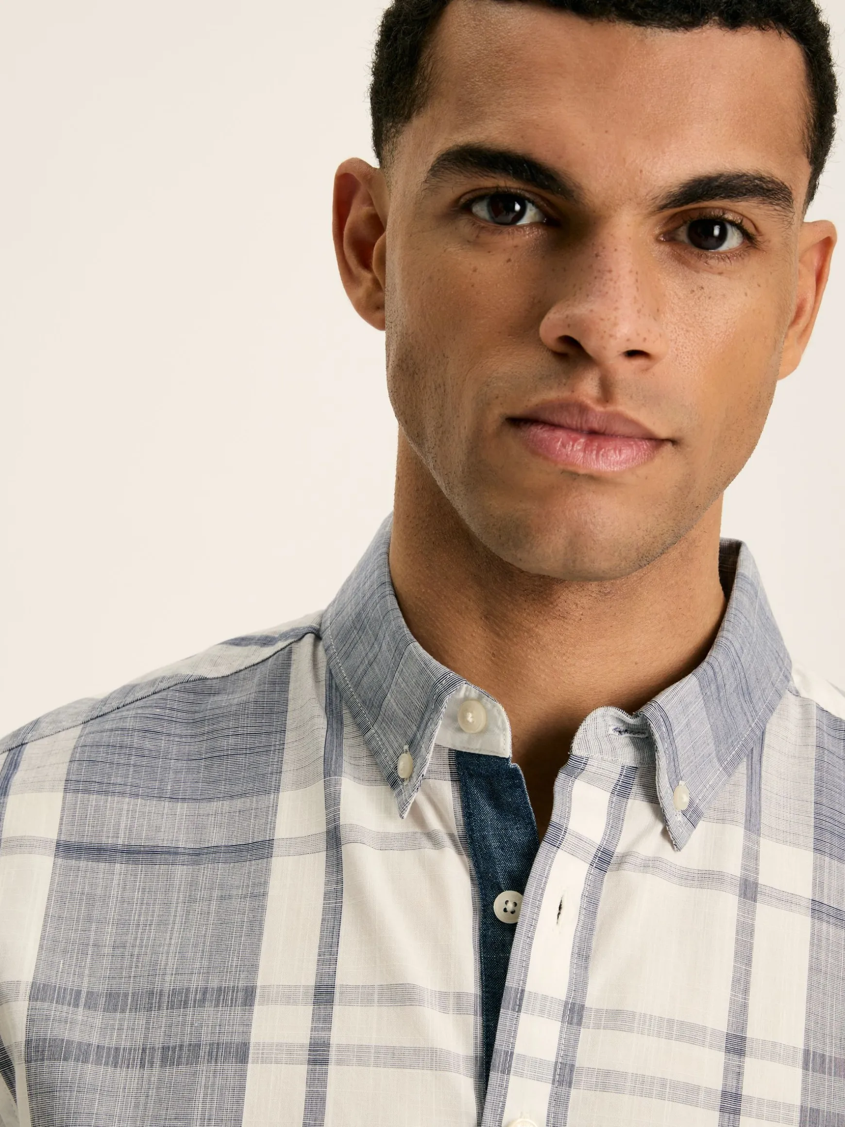 Wilson Blue Checked Classic Fit Short Sleeve Shirt