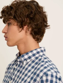 Wilson Blue Gingham Classic Fit Short Sleeve Shirt