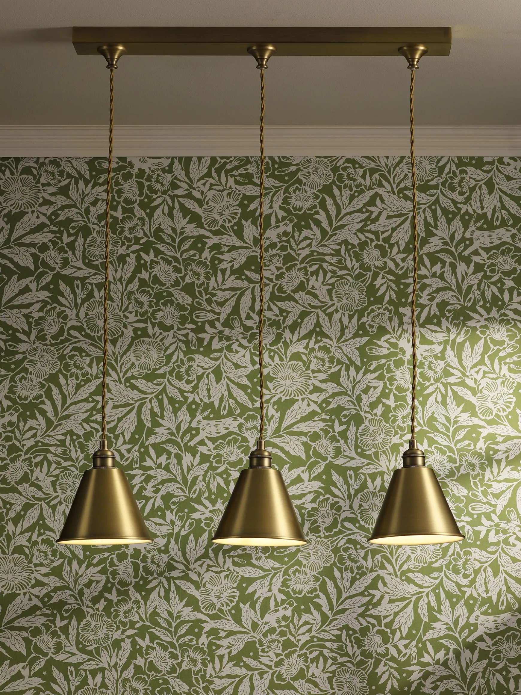 Wollaton Gold Three Bar Brass Ceiling Light