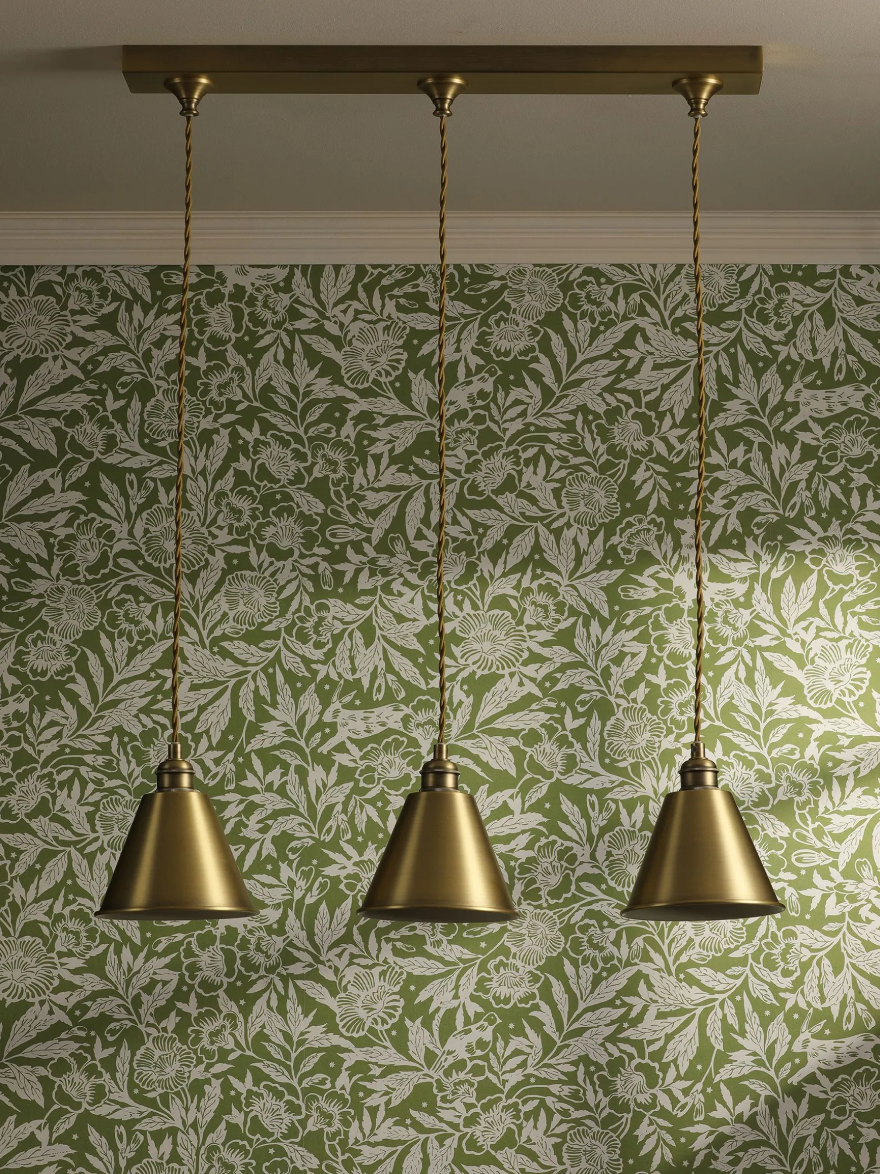 Wollaton Gold Three Bar Brass Ceiling Light