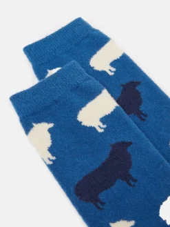 Women's Amble Blue Icon Socks (size 4-8)