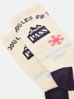 Women's Everyday Cream/Navy 2 Pack Socks (size 4-8)