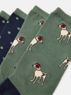 Women's Everyday Green/Navy 2 Pack Socks (size 4-8)