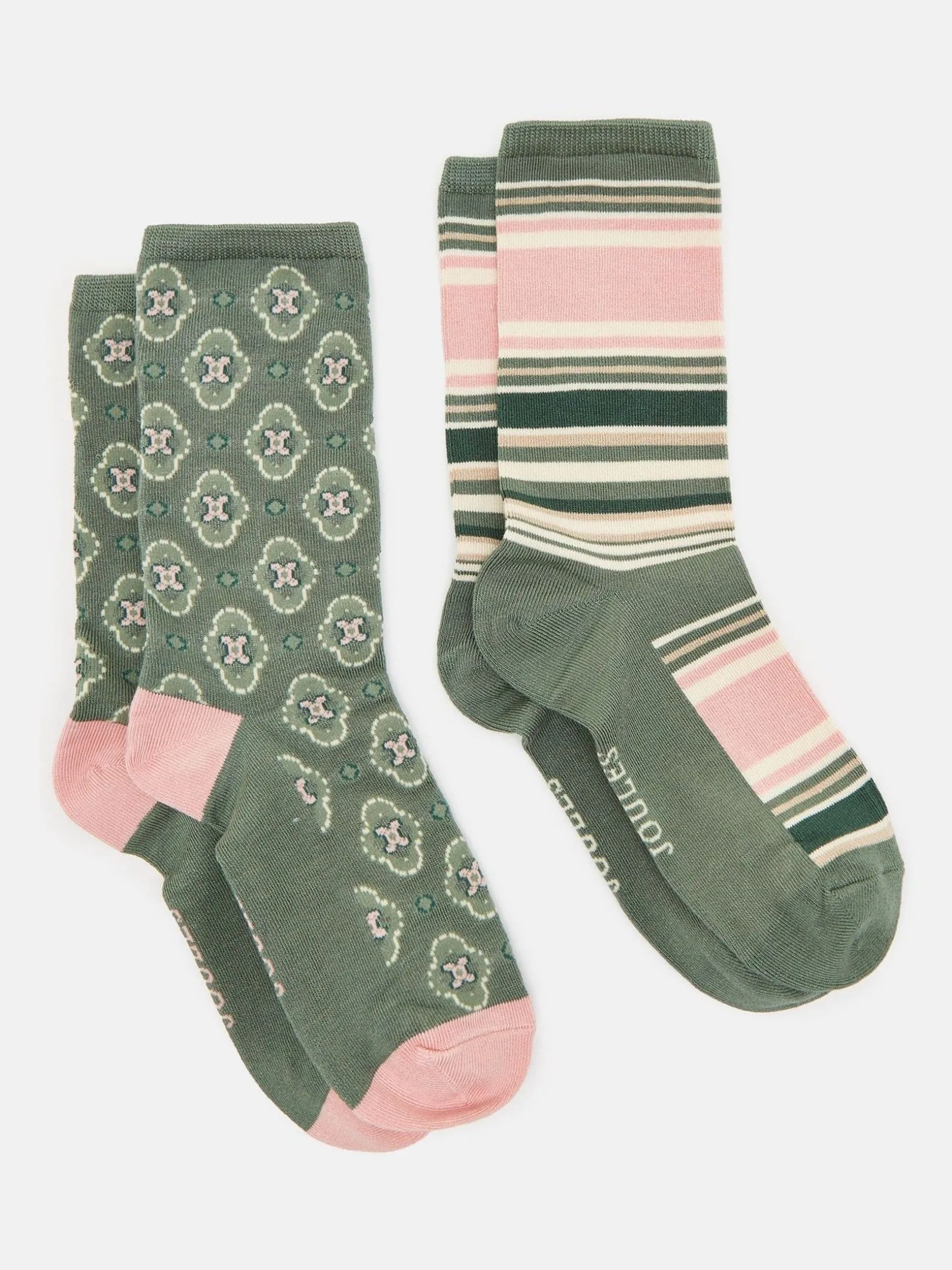 Women's Everyday Khaki Green 2 Pack Socks (size 4-8)