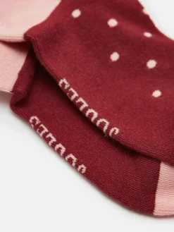 Women's Everyday Pink/Red 2 Pack Socks (size 4-8)