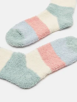 Women's Fluffy Multi Bright Socks (size 4-8)
