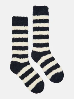 Women's Fluffy Navy Socks (size 4-8)