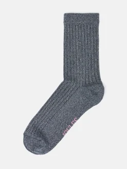 Women's Freya Navy Glitter Socks