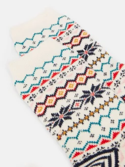 Women's Lucille Cream Fairisle Pattern Socks