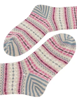 Women's Lucille Oatmeal Fairisle Pattern Socks