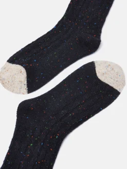 Women's Rambler Navy Cable Knit Boot Socks (size 4-8)