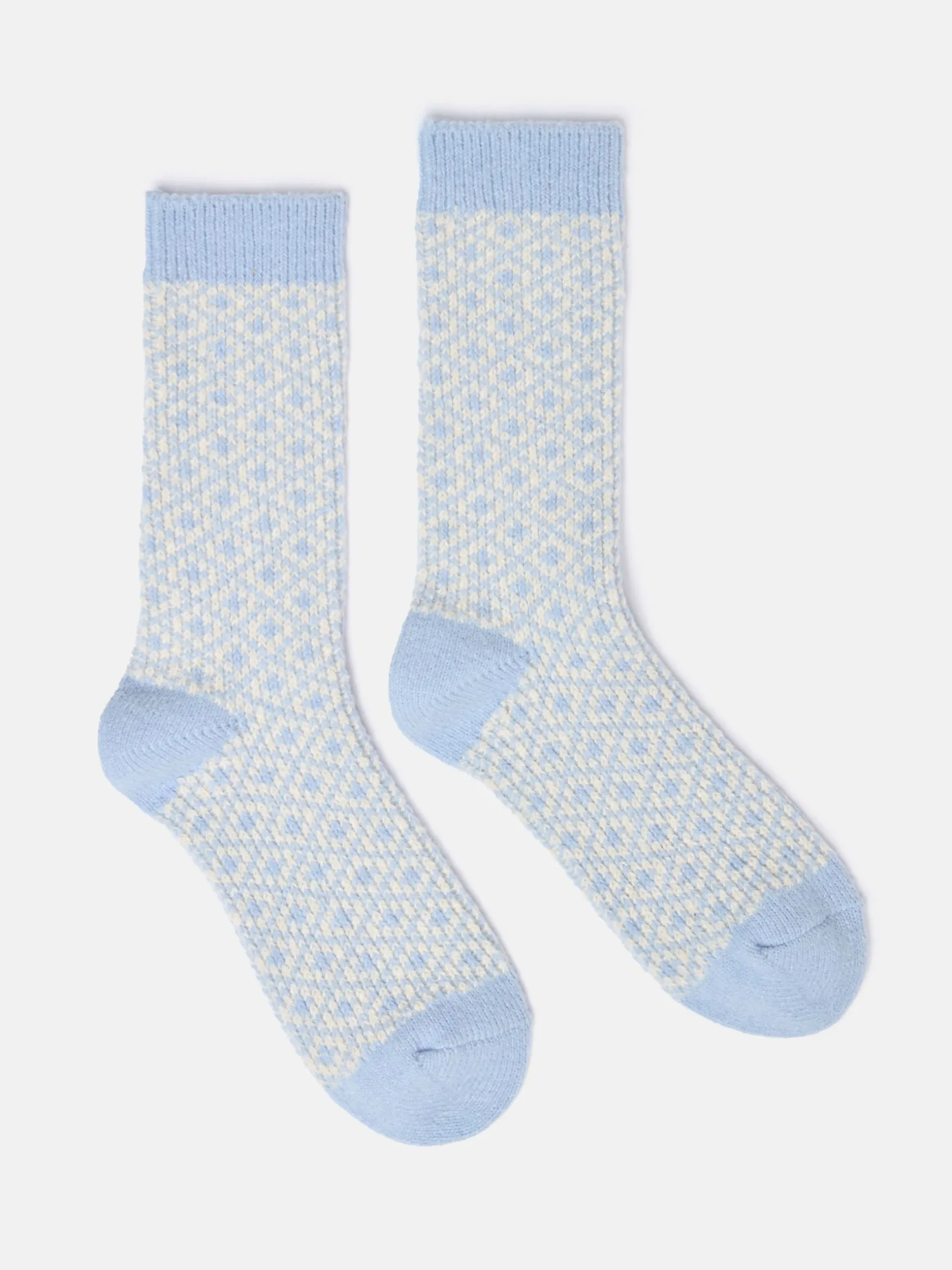 Women's Toasty Blue Cosy Geometric Socks (size 4-8)