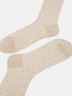 Women's Toasty Oatmeal Cosy Geometric Socks (size 4-8)