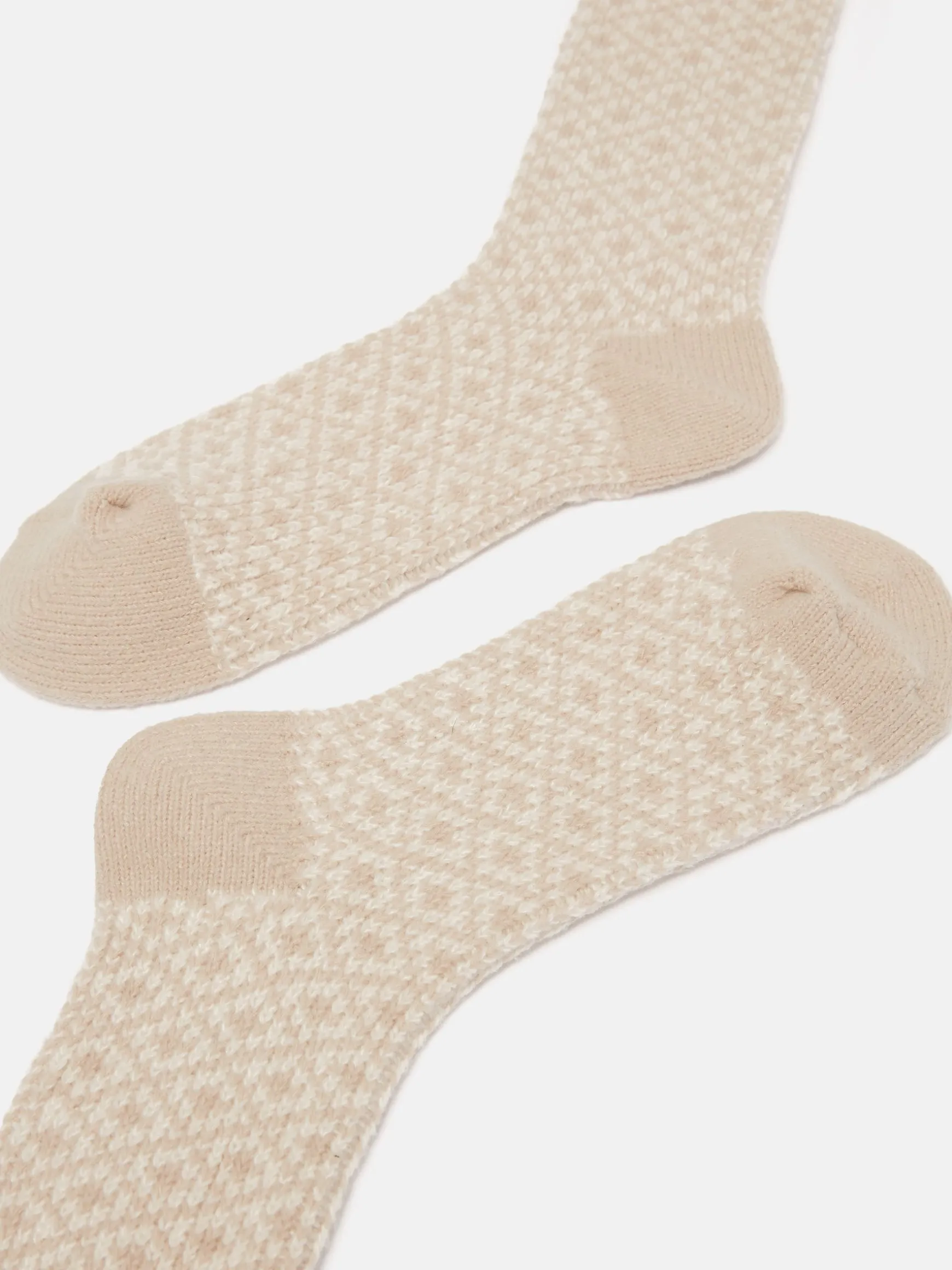 Women's Toasty Oatmeal Cosy Geometric Socks (size 4-8)