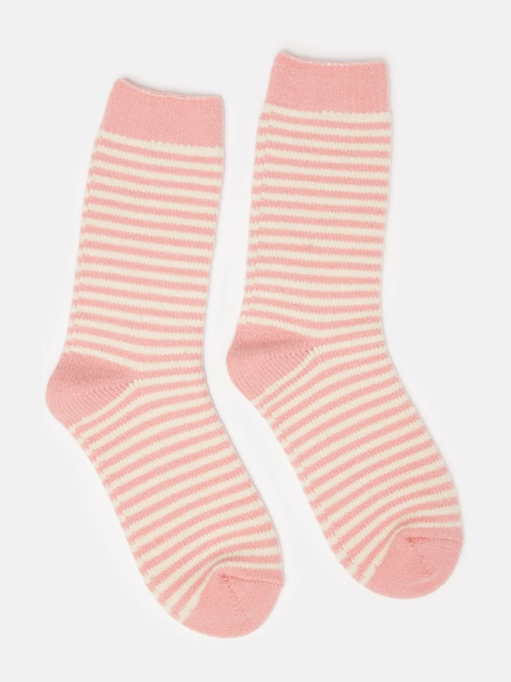 Women's Toasty Pink Cosy Striped Socks (size 4-8)
