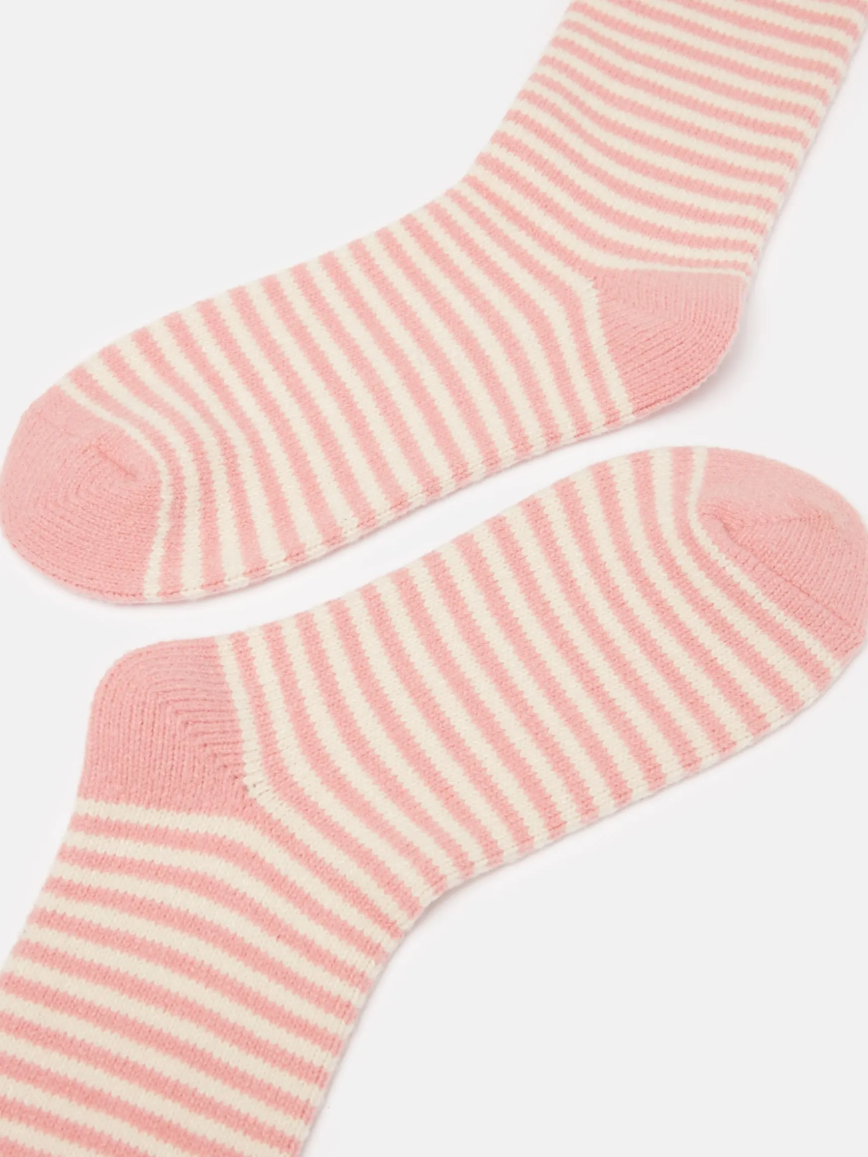 Women's Toasty Pink Cosy Striped Socks (size 4-8)