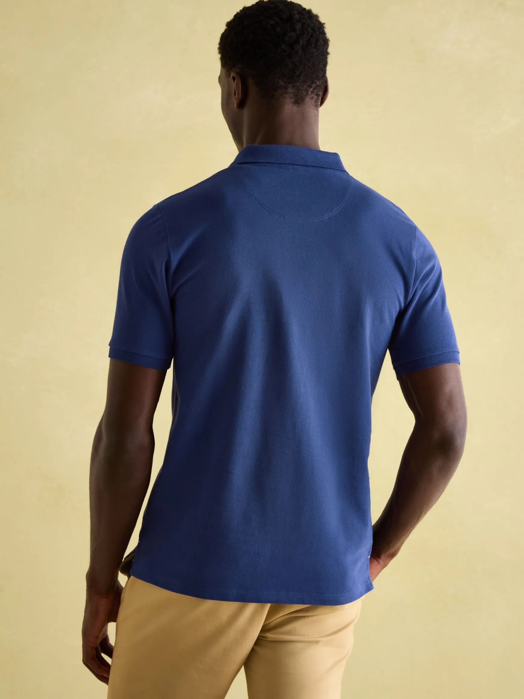 Woody Blue Regular Fit Cotton Pique Polo Shirt