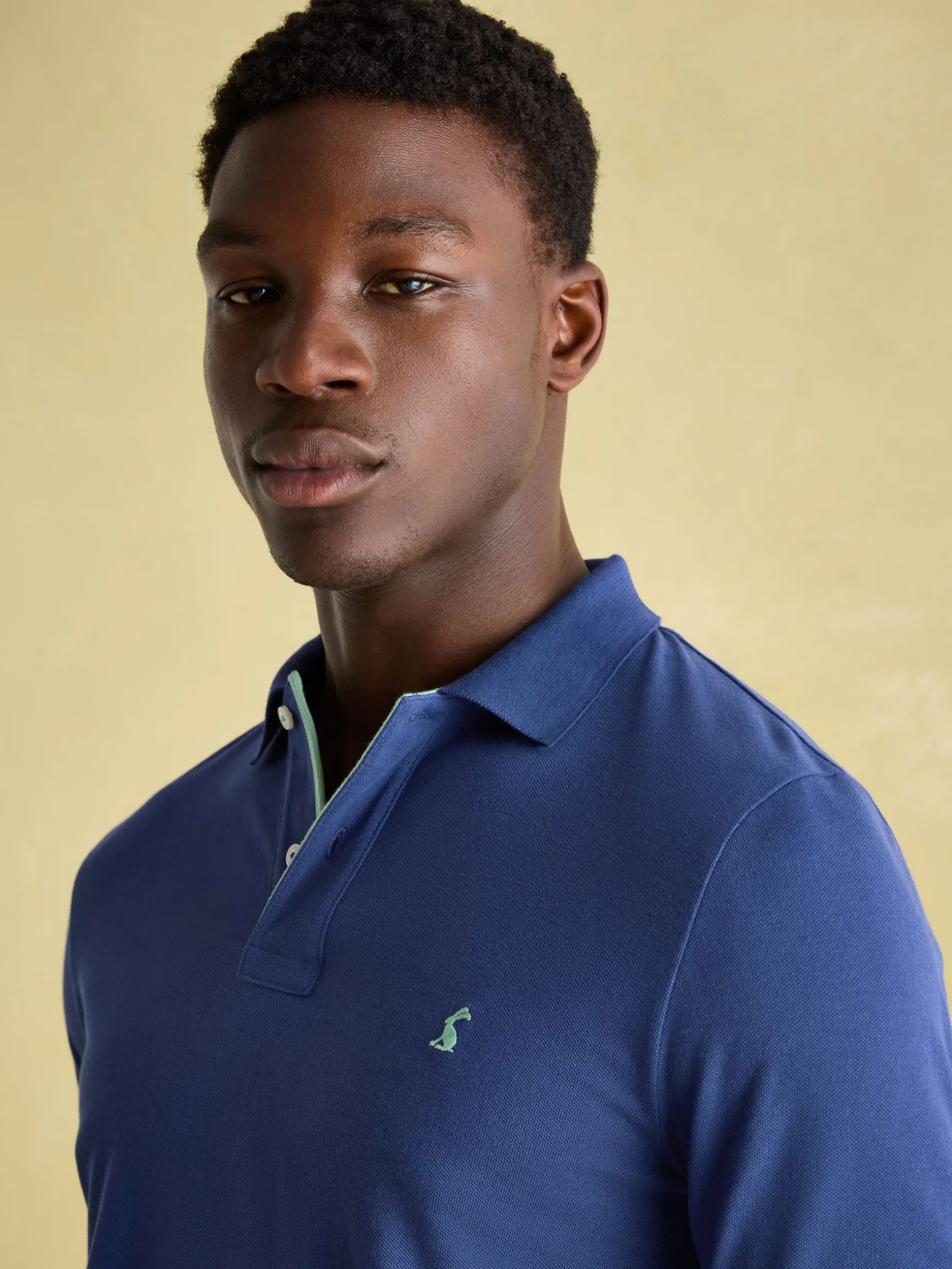 Woody Blue Regular Fit Cotton Pique Polo Shirt