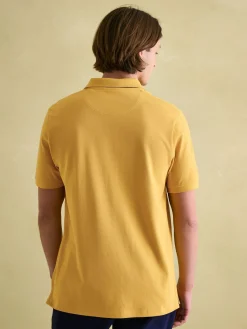 Woody Bright Yellow Regular Fit Cotton Pique Polo Shirt