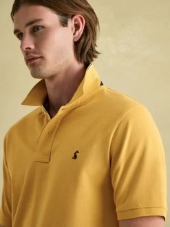 Woody Bright Yellow Regular Fit Cotton Pique Polo Shirt