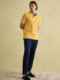 Woody Bright Yellow Regular Fit Cotton Pique Polo Shirt