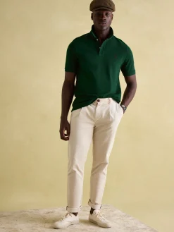 Woody Green Regular Fit Cotton Pique Polo Shirt