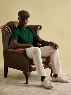 Woody Green Regular Fit Cotton Pique Polo Shirt