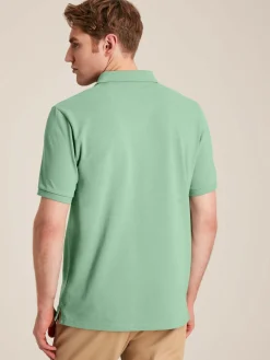 Woody Light Green Regular Fit Cotton Pique Polo Shirt