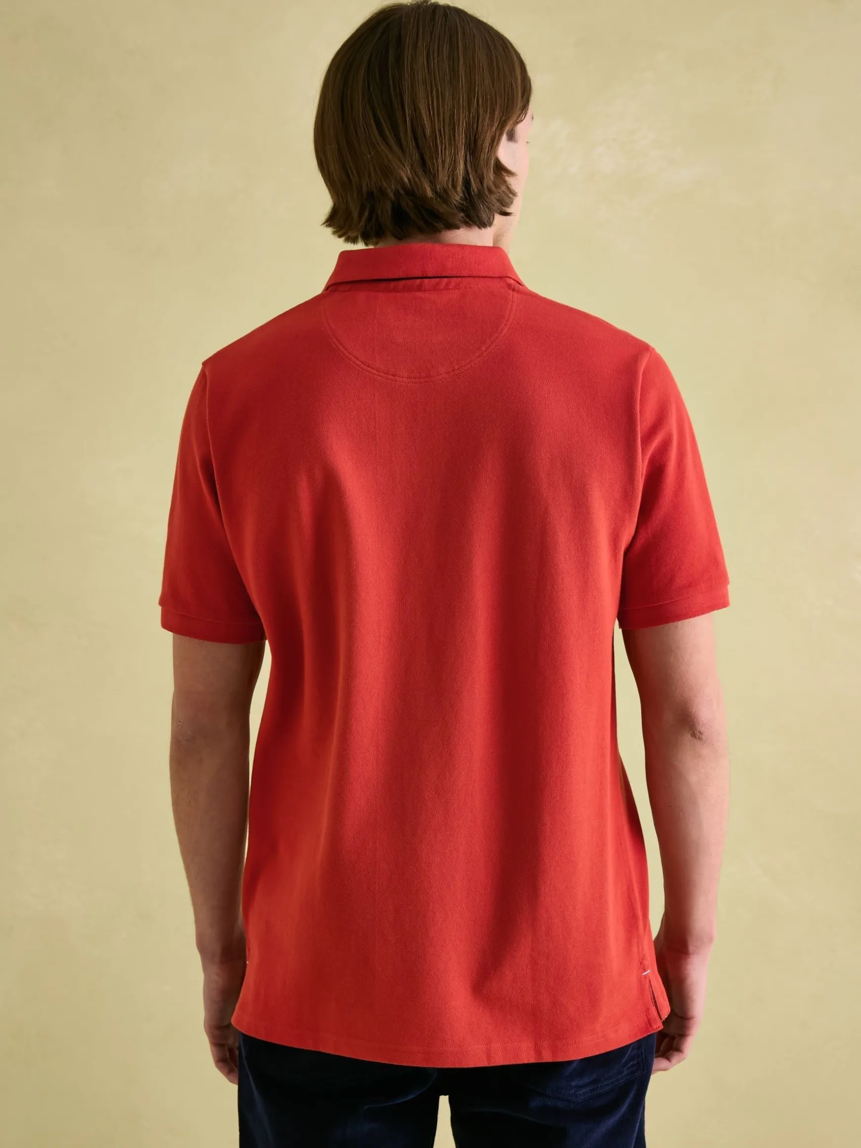 Woody Orange Regular Fit Cotton Pique Polo Shirt