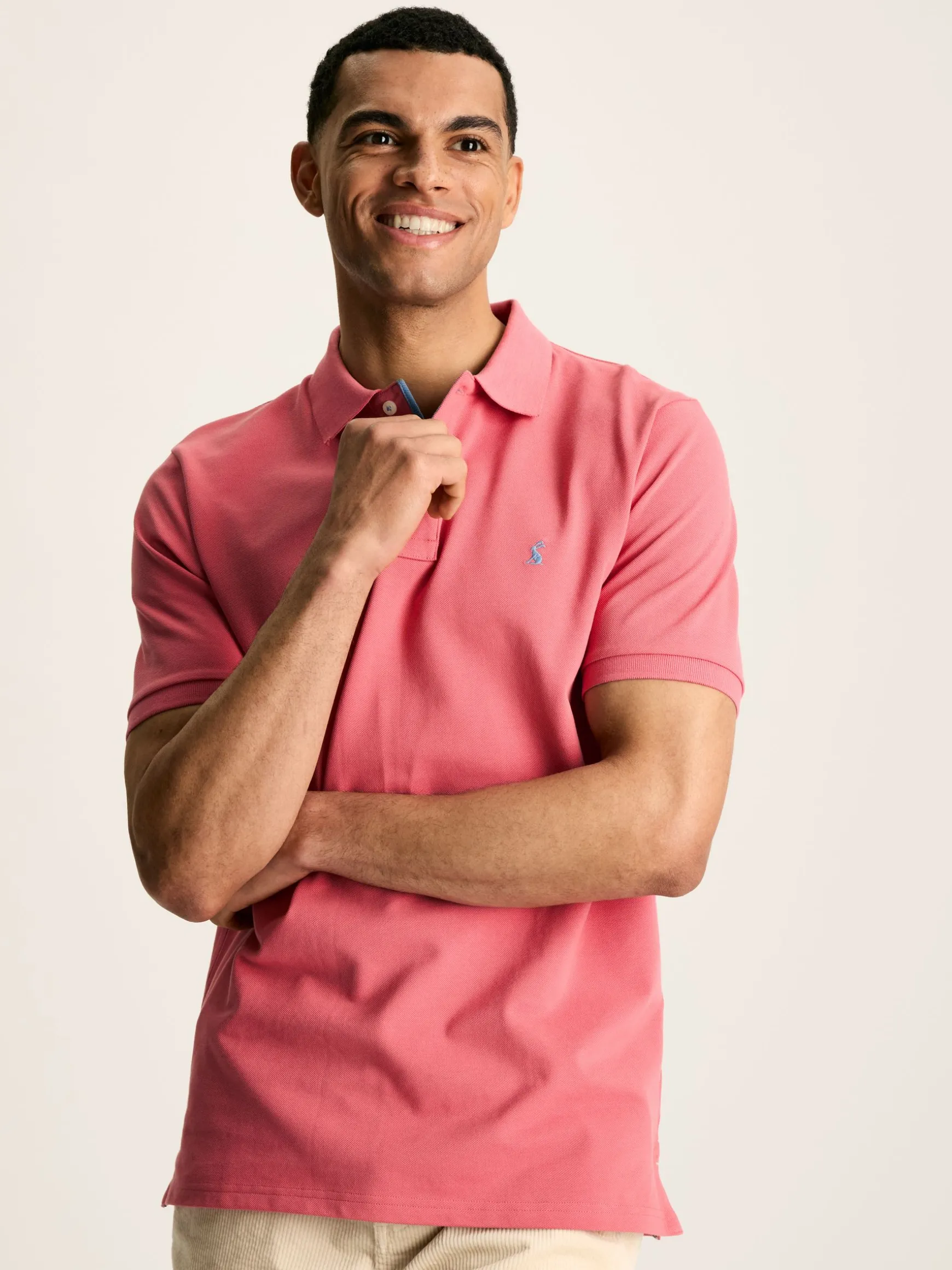 Woody Soft Pink Regular Fit Cotton Pique Polo Shirt
