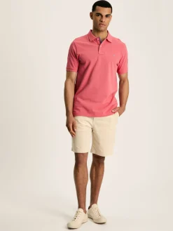 Woody Soft Pink Regular Fit Cotton Pique Polo Shirt