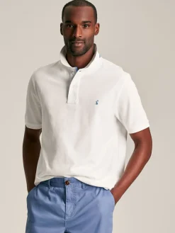 Woody White Regular Fit Cotton Pique Polo Shirt