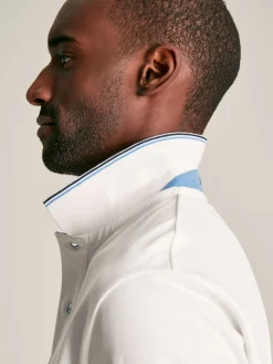 Woody White Regular Fit Cotton Pique Polo Shirt