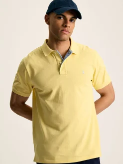 Woody Yellow Regular Fit Cotton Pique Polo Shirt