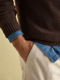 4x4 Brown Intarsia Crew Neck Jumper