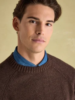 4x4 Brown Intarsia Crew Neck Jumper